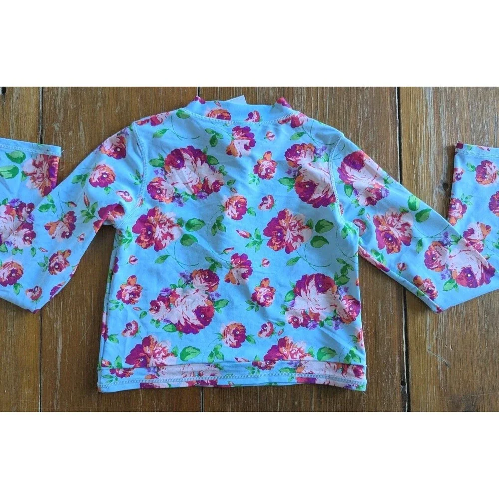 New Ruffle Butts Rash Guard Girls 10 Swim Top Life Is Rosy Floral UPF 50